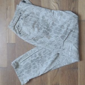 Snake print cropped pants